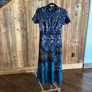 Self portrait lace dress with nude liner, size 4